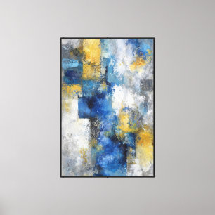 Impressão Em Tela Fluxo Turquesa: Arte de Parede Abstrata Azul e Dou