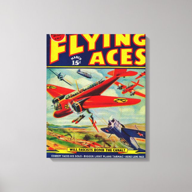 Impressão Em Tela Flying Aces Magazine Cobrir 5 (Frente)