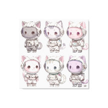 Fofinhos Astronautas Gatinhos Kawaii Tripulação
