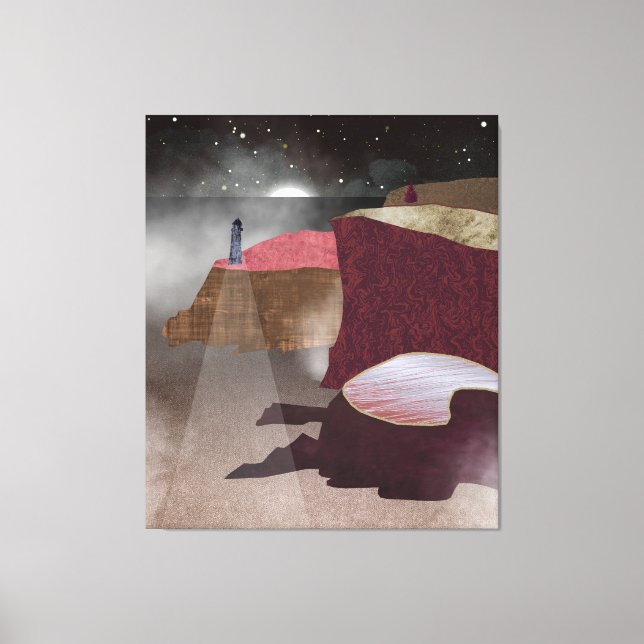 Impressão Em Tela Foggy Lighthouse (Frente)