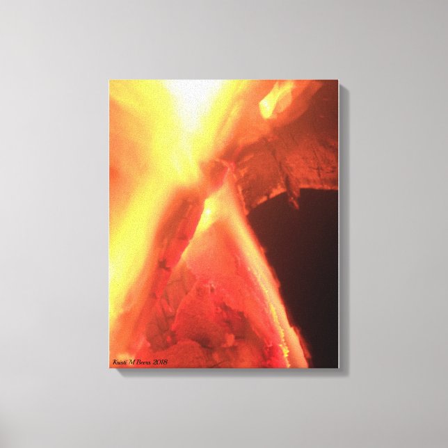 Impressão Em Tela Fogo e Madeira (Frente)