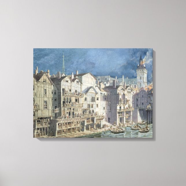 Impressão Em Tela Fogo na Pont aux Meuniers em 1621 (Frente)