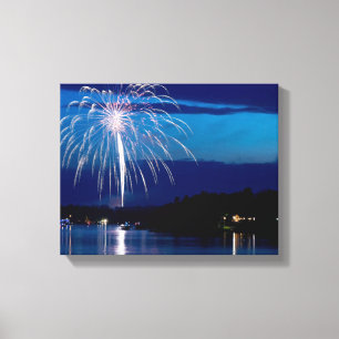 Impressão Em Tela Fogos de artifício do lago East Gull acima da baía