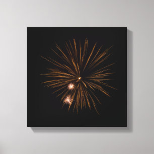 Impressão Em Tela fogos de artifício laranja sobre fundo preto