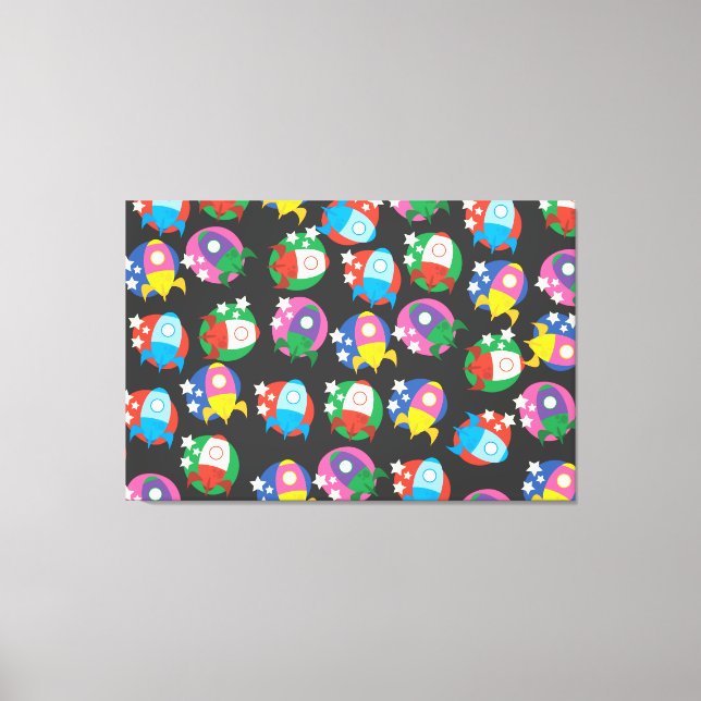 Impressão Em Tela Foguetes (Frente)