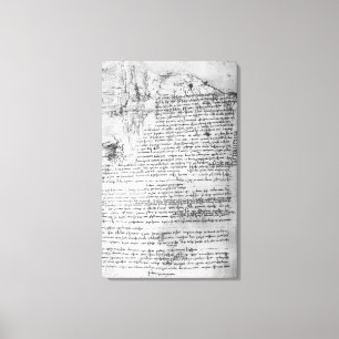 Impressão Em Tela Fol.145v-b, página do caderno de da Vinci