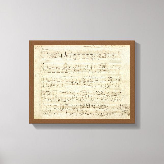 Impressão Em Tela Folha de música em pergaminho manuscrita a tinta (Frente)