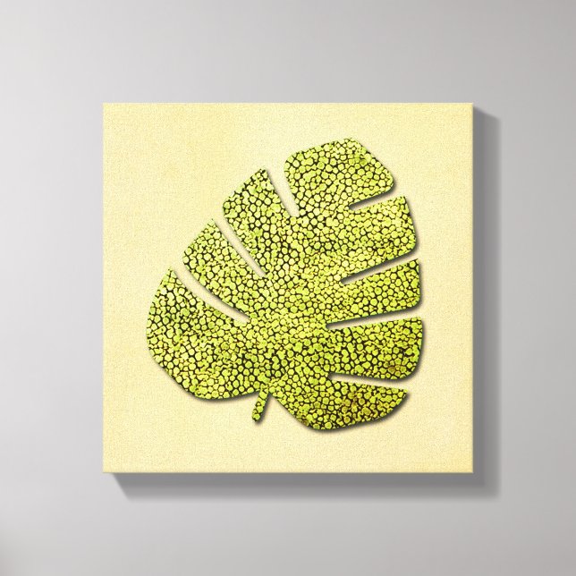 Impressão Em Tela Folha Tropical Verde Orgânica (Frente)