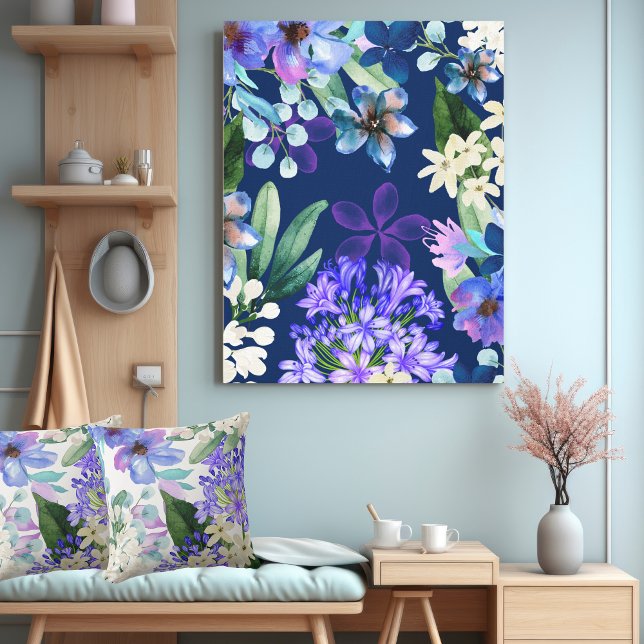 Impressão Em Tela folhagem floral de cor aquosa verde (Criador carregado)