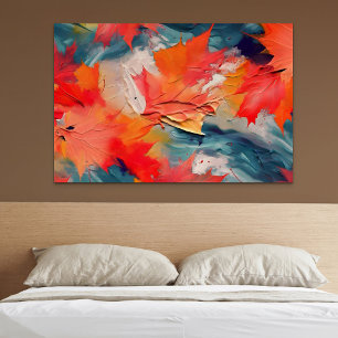 Impressão Em Tela Folhas Ao Vento – Movimento Abstrato de Outono