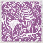 Impressão Em Tela Folhas Botânicas Silhouette Purple e White<br><div class="desc">silhuetas florais bonito da natureza,  folhagem branca,  folhas e flores em fundo roxo. Arte original de Nic Squirrell.</div>