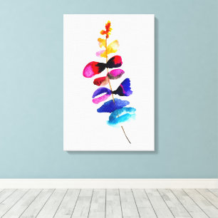 Impressão Em Tela Folhas coloridas adoráveis aquarela