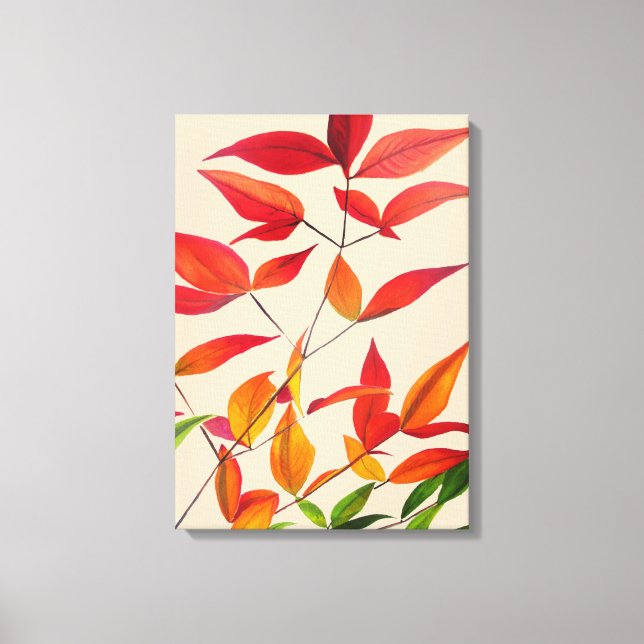 Impressão Em Tela Folhas de laranja Arte original do outono (Frente)