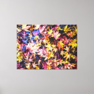 Impressão Em Tela Folhas de outono Coloridas na Água
