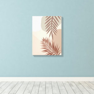 Impressão Em Tela Folhas de Palmeira, Arte Geométrica Abstrata Boho
