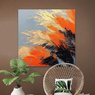 Impressão Em Tela Folhas de Palmeira – Movimento Tropical Abstrato