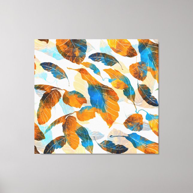 Impressão Em Tela Folhas de silhueta: aquarela, prato digital sem co (Frente)