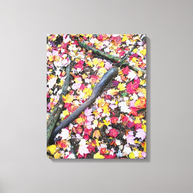 Impressão Em Tela Folhas do outono no chão (Frente)