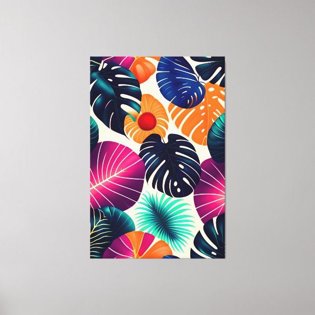 Impressão Em Tela Folhas tropicais (Frente)