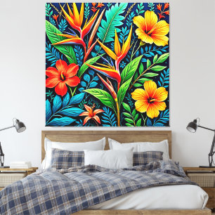 Impressão Em Tela Folhas Tropicais Arte em Flor