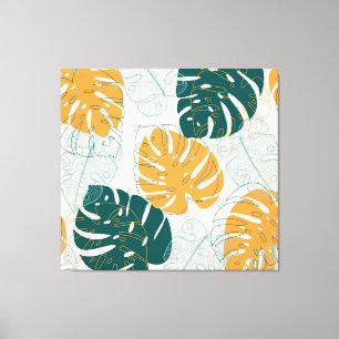 Impressão Em Tela Folhas Tropicais: Selva Selva Vintage