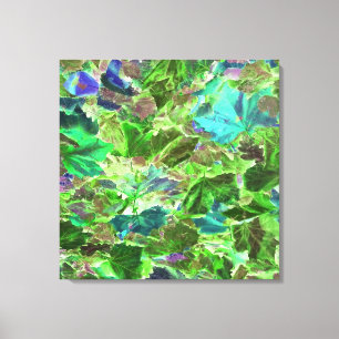 Impressão Em Tela Folhas Verdes de Folhagem Abstrata e Bonita