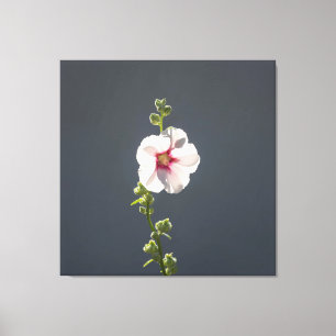 Impressão Em Tela Folhas verdes e verdes, cor-de-rosa, com flor rosa