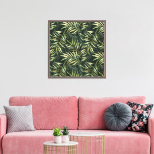 Impressão Em Tela Folhas Verdes Tropicais