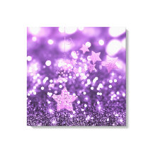 Folheto e Estrelas Purple Bokeh