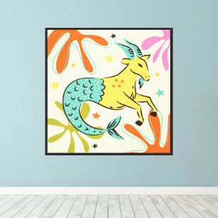 Impressão Em Tela Folkart Boho Sagitário Zodíaco Abstrato