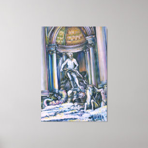 Impressão Em Tela Fontana Di Trevi