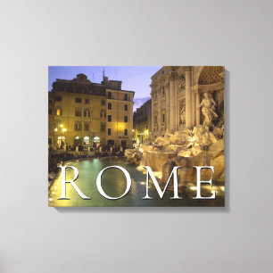 Impressão Em Tela Fonte da Trevi à Noite Roma, Lazio, Itália