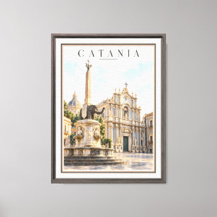 Impressão Em Tela Fonte do Elefante Catania Sicília Itália Fra Vinta