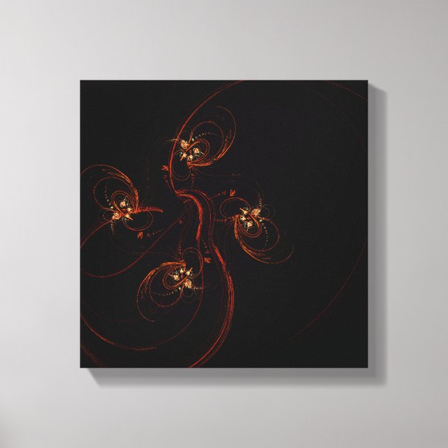 Impressão Em Tela Fora da Abstrato preto preto e branco (Frente)