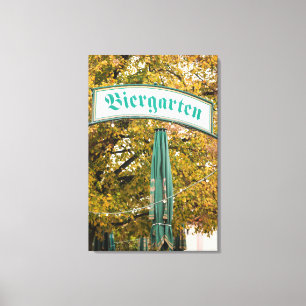 Impressão Em Tela Fora do Biergarten Sign, Alemanha