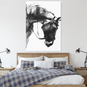Impressão Em Tela Força Equina em Monocromia