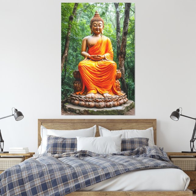 Impressão Em Tela Forest of Calm: The Buddha's Sanctuary (Insitu(Quarto))