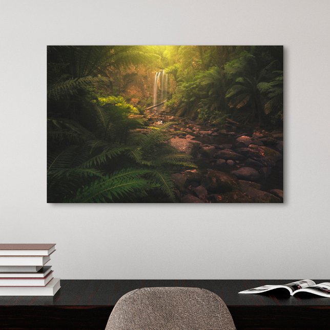 Impressão Em Tela Forests | Sunlight Highlights Waterfall (Criador carregado)