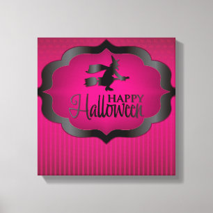 Impressão Em Tela Forma de Halloween de bruxa rosa