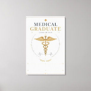 Impressão Em Tela Formando-se em Medicina com Elegância 2026 Caduceu