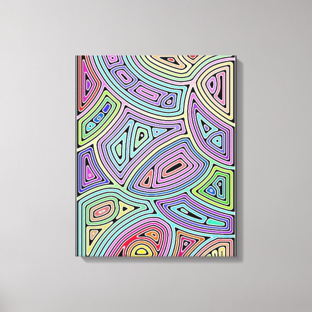 Impressão Em Tela formas abstrato assimétricas do arco-íris 2 (Frente)