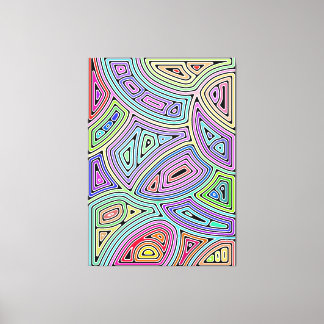 Impressão Em Tela formas abstrato assimétricas do arco-íris 2