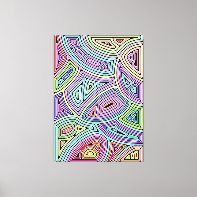 Impressão Em Tela formas abstrato assimétricas do arco-íris 2 (Frente)