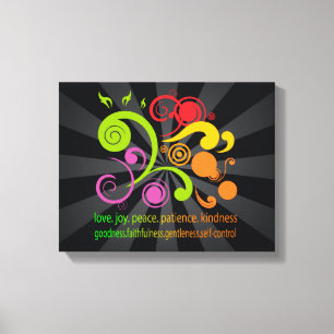 Impressão Em Tela Formas coloridas, fruta do espírito