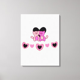 Impressão Em Tela Formas de Corações