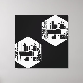 Impressão Em Tela Formas de Hexágono Abstratas