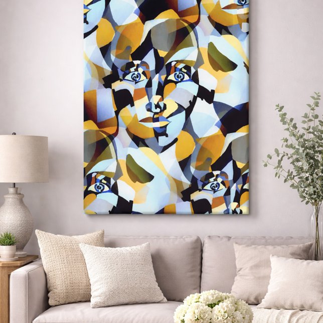 Impressão Em Tela Formas Geométricas Figurativas de Cubismo abstrato (Criador carregado)