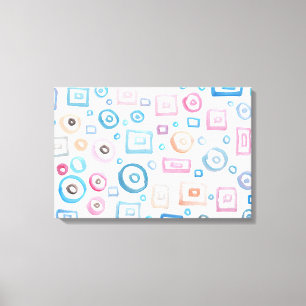 Impressão Em Tela formas pintadas por aquarela