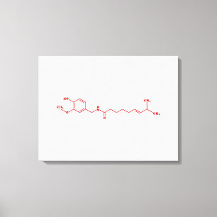 Impressão Em Tela Fórmula Química Molecular de Capsaicina Chili