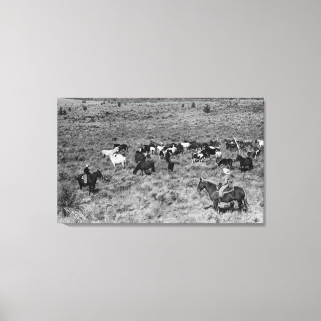 Impressão Em Tela Fort Rock, Oregon Cowboy no Jardim do Diabo (Frente)